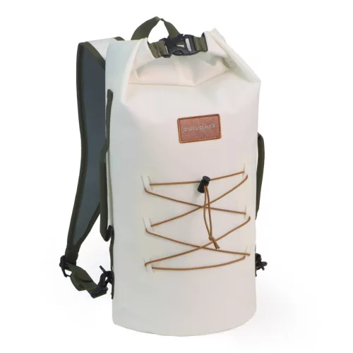 Rucsac impermeabil Zulupack® Indy 20L Cordura® – IP67 alb/camel - pentru sporturi nautice, drumeții și utilizare urbană