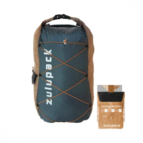 Rucsac impermeabil pliabil 12 L – maro, IP66, pentru drumeții, SUP și caiac – Zulupack® Quokka