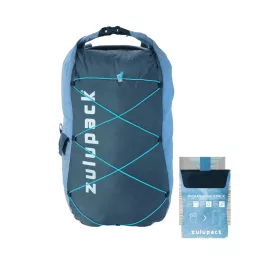 Rucsac impermeabil pliabil 12 L – albastru, IP66, pentru drumeții, SUP și caiac - Zulupack® Quokka