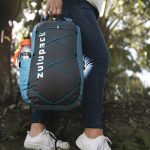 Rucsac impermeabil pliabil 12 L – albastru, IP66, pentru drumeții, SUP și caiac - Zulupack® Quokka