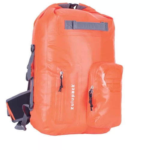 Rucsac impermeabil portocaliu pentru drumeții de mai multe zile și sporturi nautice – Zulupack® Nomad 35L IP67